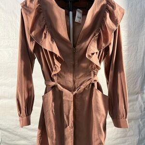 Pink Sheath Midi Dress with front zipper & pockets,event,Y2K